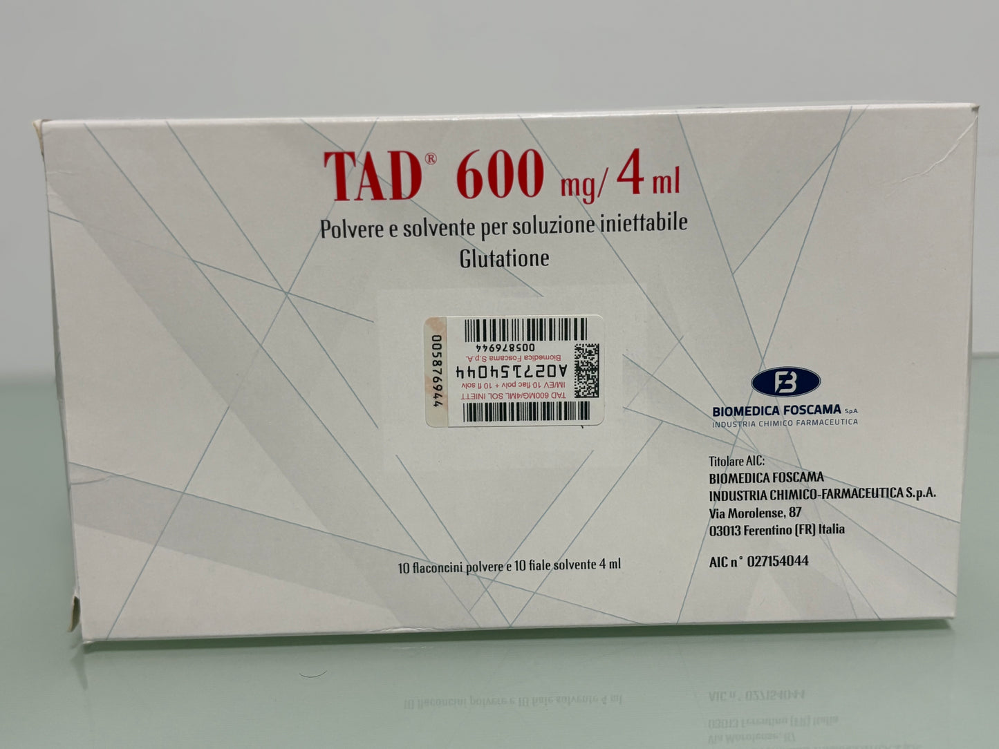 TAD Glutathione 600mg – Solution & Powder Combo | x10 | IM & IV | Made in Italy