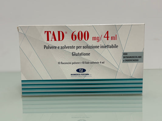 TAD Glutathione 600mg – Solution & Powder Combo | x10 | IM & IV | Made in Italy